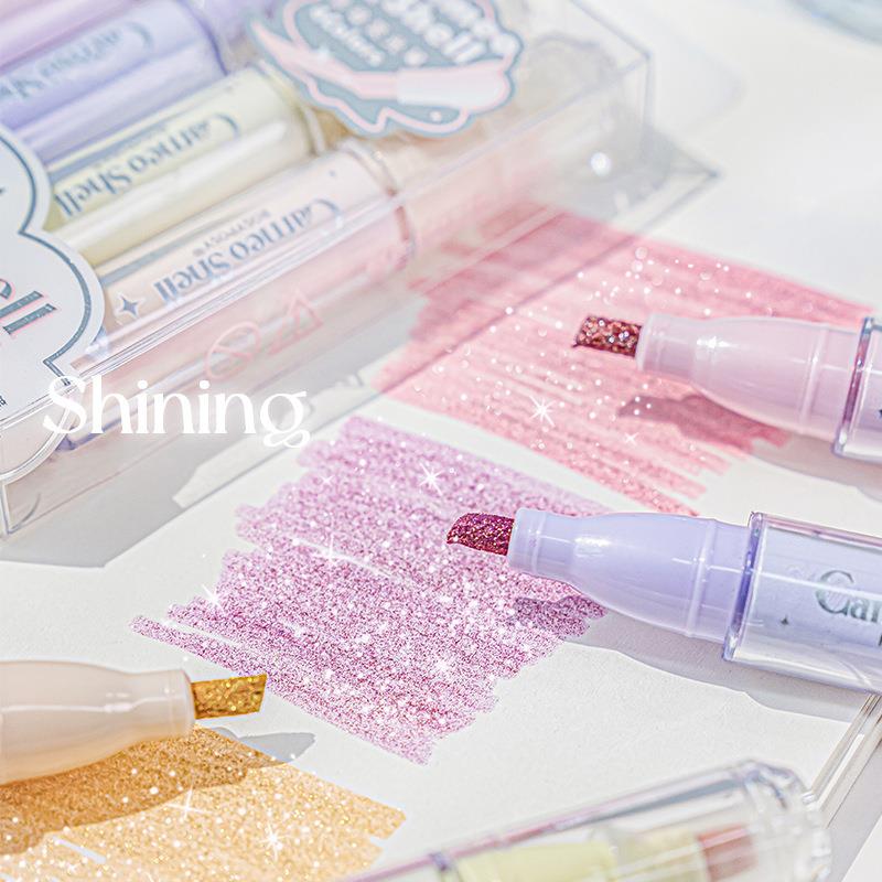 Painting Supplies - Stylo surligneur à paillettes 4 couleurs/ensemble,