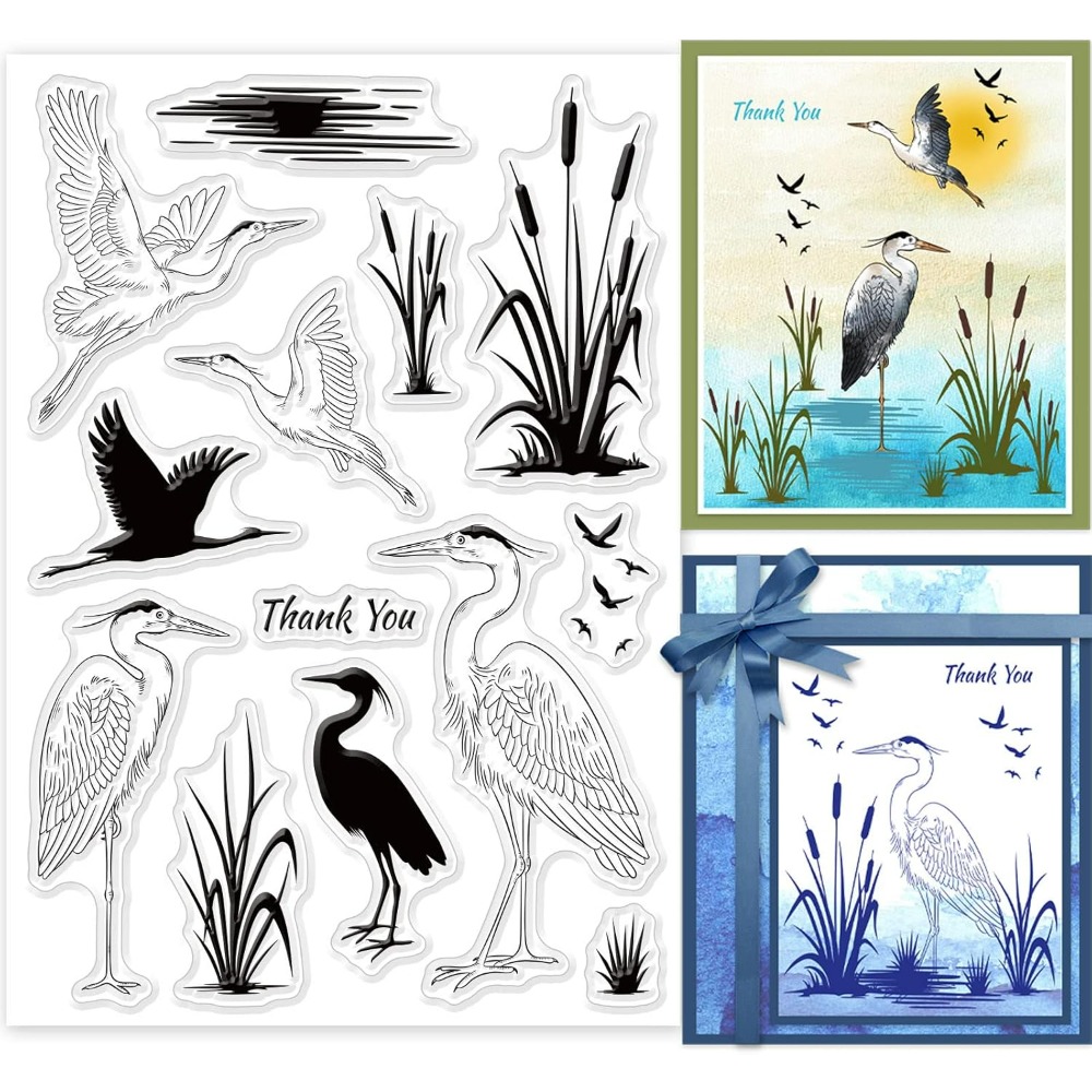 Heron Clear Stamps for Cards,  - Clear Silicone Stamps For Card Making avis et prix