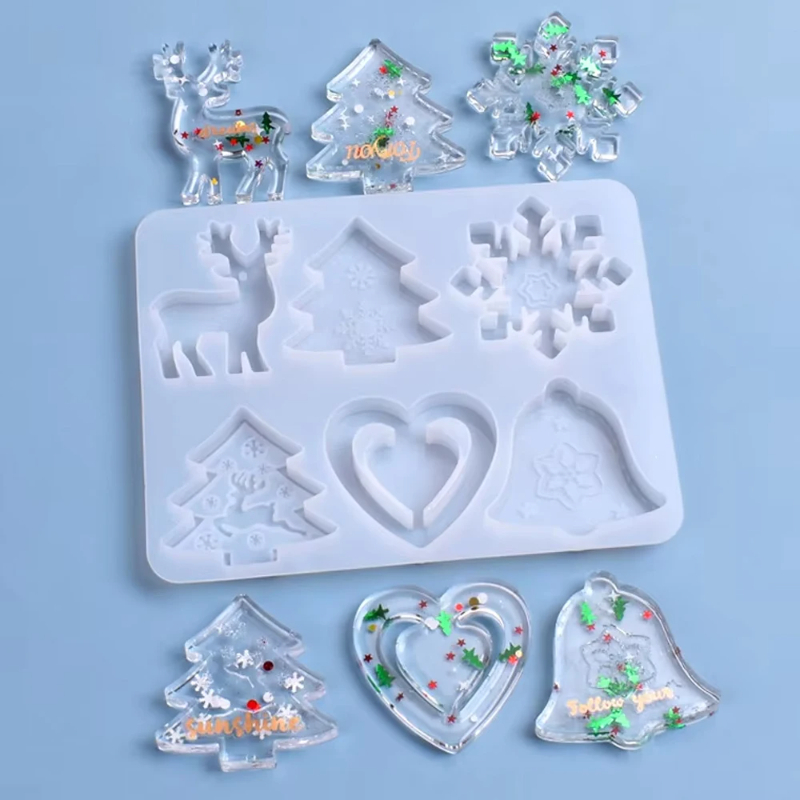 Moule de noël en résine époxy  - Silicone Epoxy Resin Molds Set avis et prix